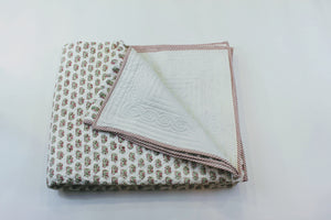 Bed Cover Set(quilted): Green Ele