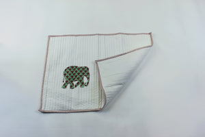 Bed Cover Set(quilted): Green Ele