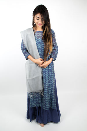 Tunic Chanderi - lotus blue