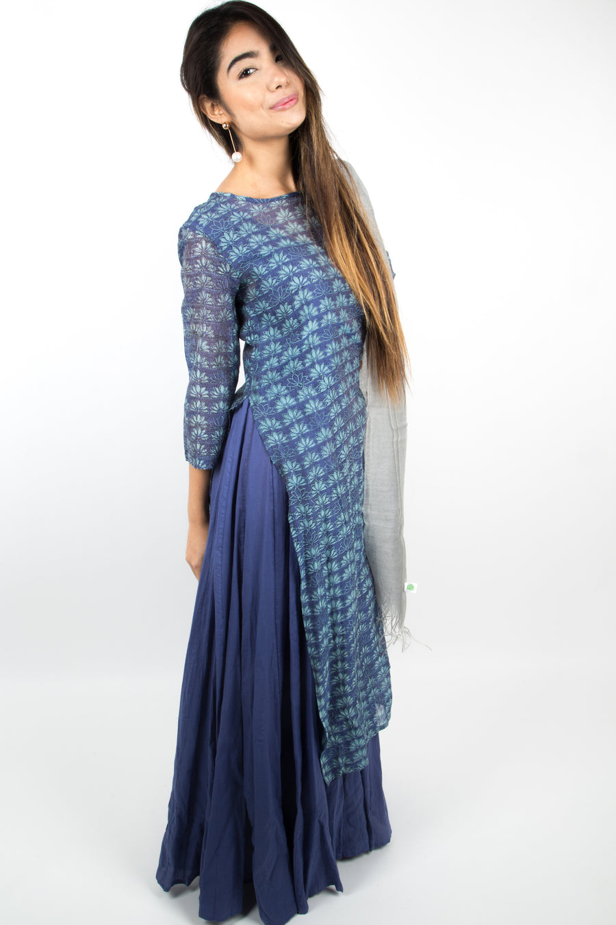 Tunic Chanderi - lotus blue