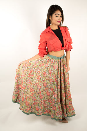 Swing Skirt- Rose Jungle