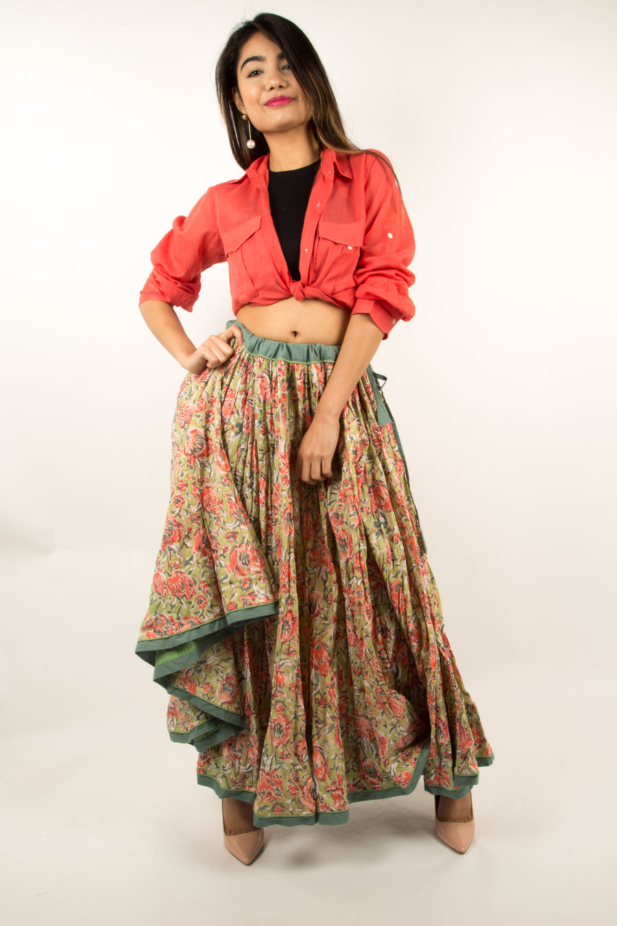 Swing Skirt- Rose Jungle