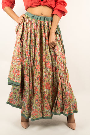 Swing Skirt- Rose Jungle