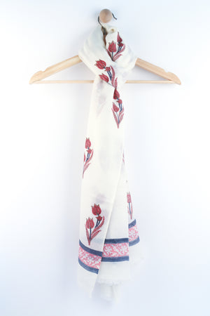 SCARF: Silk n Wool Handblock Printed