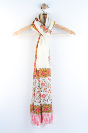 SCARF: Silk n Wool Handblock Printed