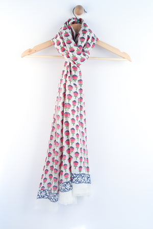 SCARF: Silk n Wool Handblock Printed