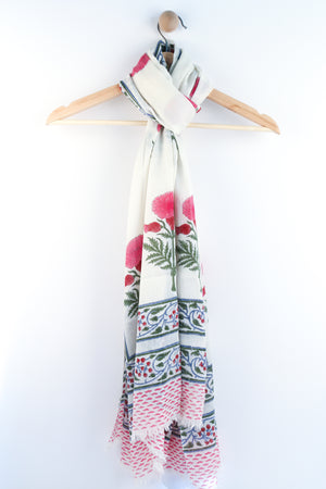 SCARF: Silk n Wool Handblock Printed