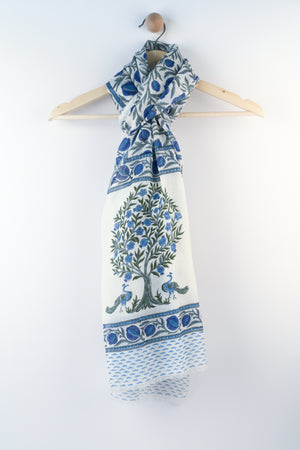 SCARF: Silk n Wool Handblock Printed