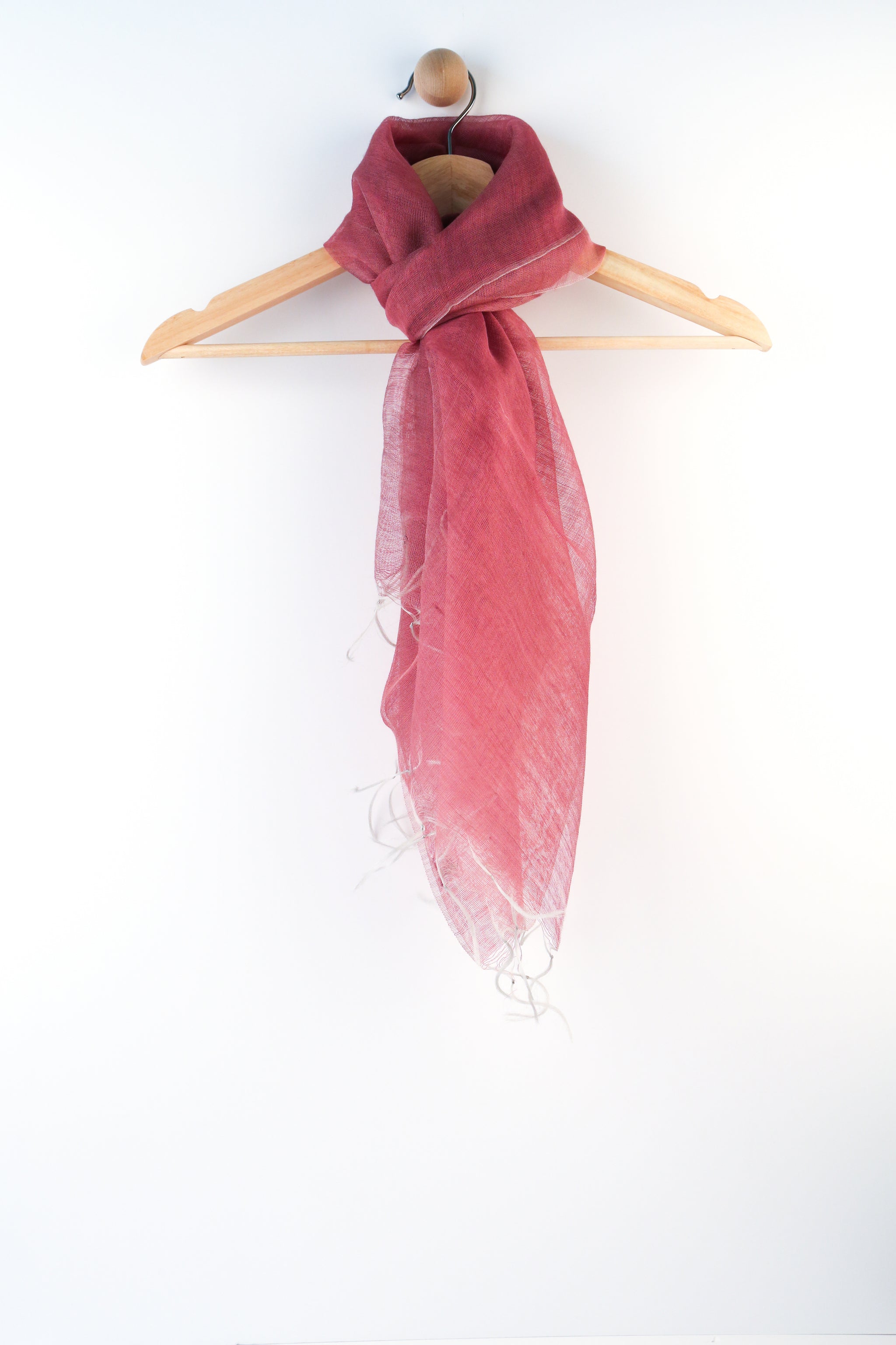 Double Silk Scarf Pink Cotton Silk