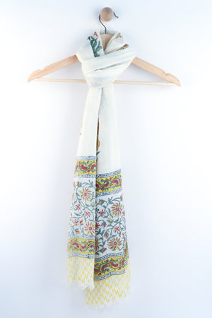 SCARF: Silk n Wool Handblock Printed