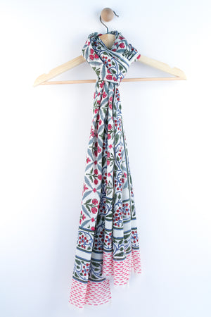 SCARF: Silk n Wool Handblock Printed