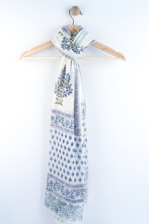 SCARF: Silk n Wool Handblock Printed