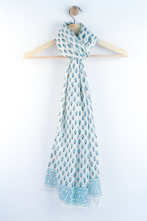 SCARF: Silk n Wool Handblock Printed