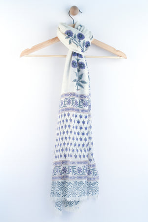 SCARF: Silk n Wool Handblock Printed